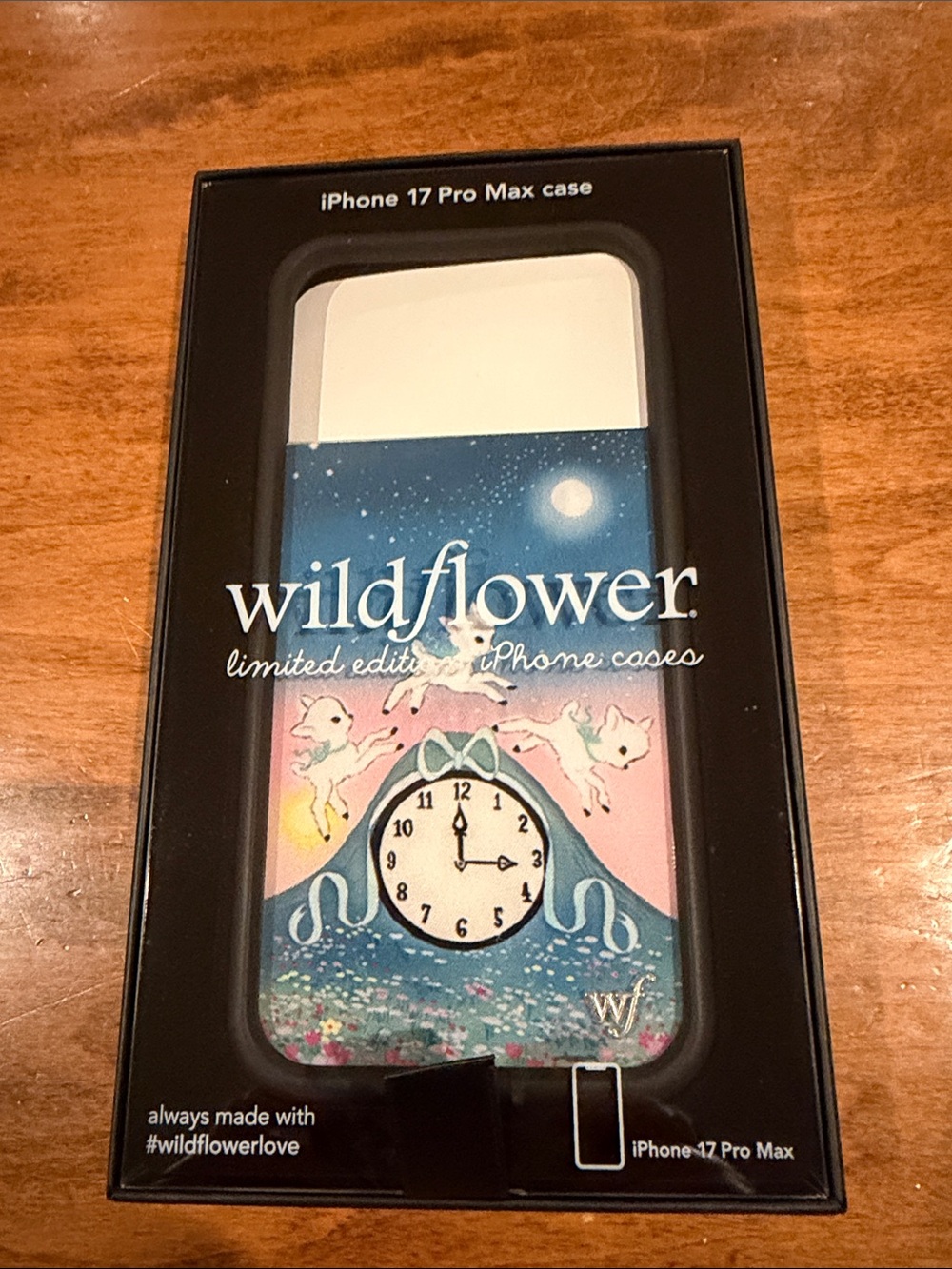 Wildflower iPhone 17 Pro Max Case - Blue & Pink Clock and Floral Design